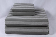 Metallic and Legendary Grey Striped Double Bedsheet