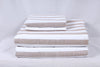 Almond Brown and White Striped Double Bedsheet