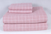 Flamingo Pink and White Check Double Bedsheet