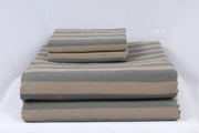 Oxford and Curry Brown Striped Double Bedsheet