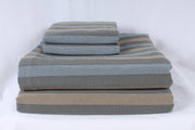 Camel Brown, Oxford and Ash Grey Striped Double Bedsheet