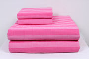 Magenta and Pink Striped Double Bedsheet