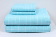 Electric Blue and White Check Double Bedsheet