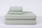 Green and Grey Striped Double Bedsheet
