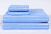 Blue and White Striped Double Bedsheet