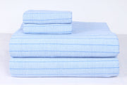 Light and Dark Blue Striped Double Bedsheet