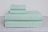 Sea Green and White Striped Double Bedsheet