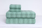Hunter Green and White, Black Striped Double Bedsheet
