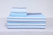 Sky Blue Double Bedsheet Multiple Stripes Design