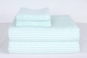 Green and White Striped Double Bedsheet