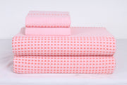 Orange and Red Beaded Striped Double Bedsheet