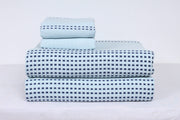 Sky Blue and Blue Striped Double Bedsheet
