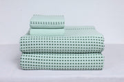 Sea Green Double Bedsheet Multiple Stripes Design