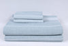 Peacock Blue and White Striped Double Bedsheet
