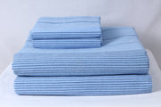 Carolina and Navy Blue Striped Double Bedsheet