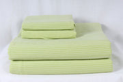 Pastel and Pear Green Striped Double Bedsheet