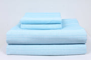 Comic Book Blue and White Striped Double Bedsheet