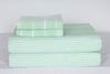 Green and White Striped Double Bedsheet