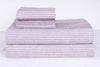 Violet and White Striped Double Bedsheet