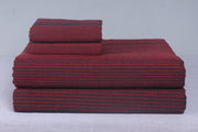 Dark Red and Black Striped Double Bedsheet