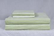 Pastel Green and White Striped Double Bedsheet