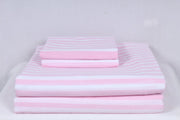 Blush Pink and White Striped Double Bedsheet