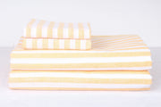 Orange and White Striped Double Bedsheet