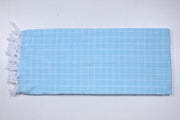 Electric Blue and White Check Single Bedsheet