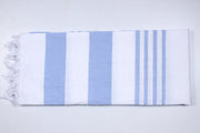 Cornflower Blue and White Striped Single Bedsheet