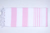 Pink and White Striped Single Bedsheet