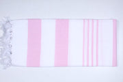 Pink and White Striped Single Bedsheet
