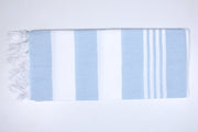 Carolina Blue and White Striped Single Bedsheet