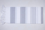 Grey and White Striped Single Bedsheet