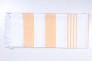 Apricot Yellow and White Striped Single Bedsheet