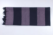 Aubergine Purple and Black Striped Single Bedsheet