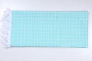 Pale Cyan and White Check Single Bedsheet