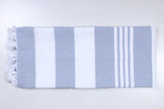 Blue and White Striped Single Bedsheet