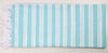 Cyan and White Striped Single Bedsheet