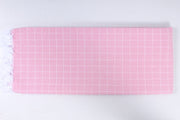Pink and White Check Single Bedsheet