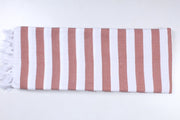 Blush Red and White Striped Extra Soft Chadar