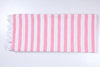 Punch Pink and White Striped Single Bedsheet