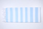 Carolina Blue and White Striped Extra Soft Chadar