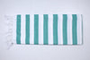Peacock Green and White Striped Extra Soft Chadar