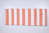 Tangerine Orange and White Striped Extra Soft Chadar