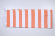 Tangerine Orange and White Striped Extra Soft Chadar