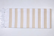 Sandcastle Tan and White Striped Extra Soft Chadar