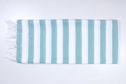Turquoise Green and White Striped Extra Soft Chadar