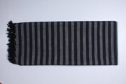 Aluminium Grey and Black Striped Single Bedsheet