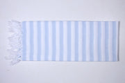 Serenity Blue and White Striped Single Bedsheet