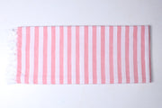 Flamingo Red and White Striped Single Bedsheet